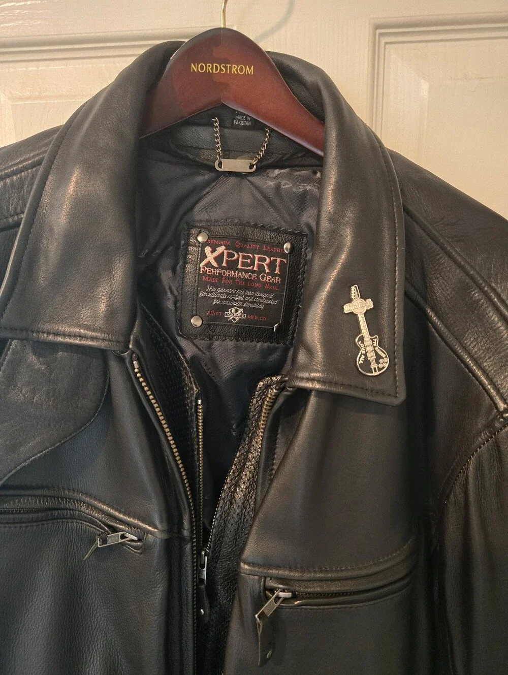 MEN'S BLACK HEAVY LEATHER COAT XXL BY XPERT PERFORMANCE GEAR